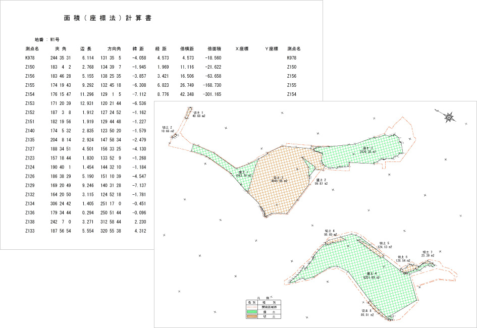 面積計算、丈量図作成